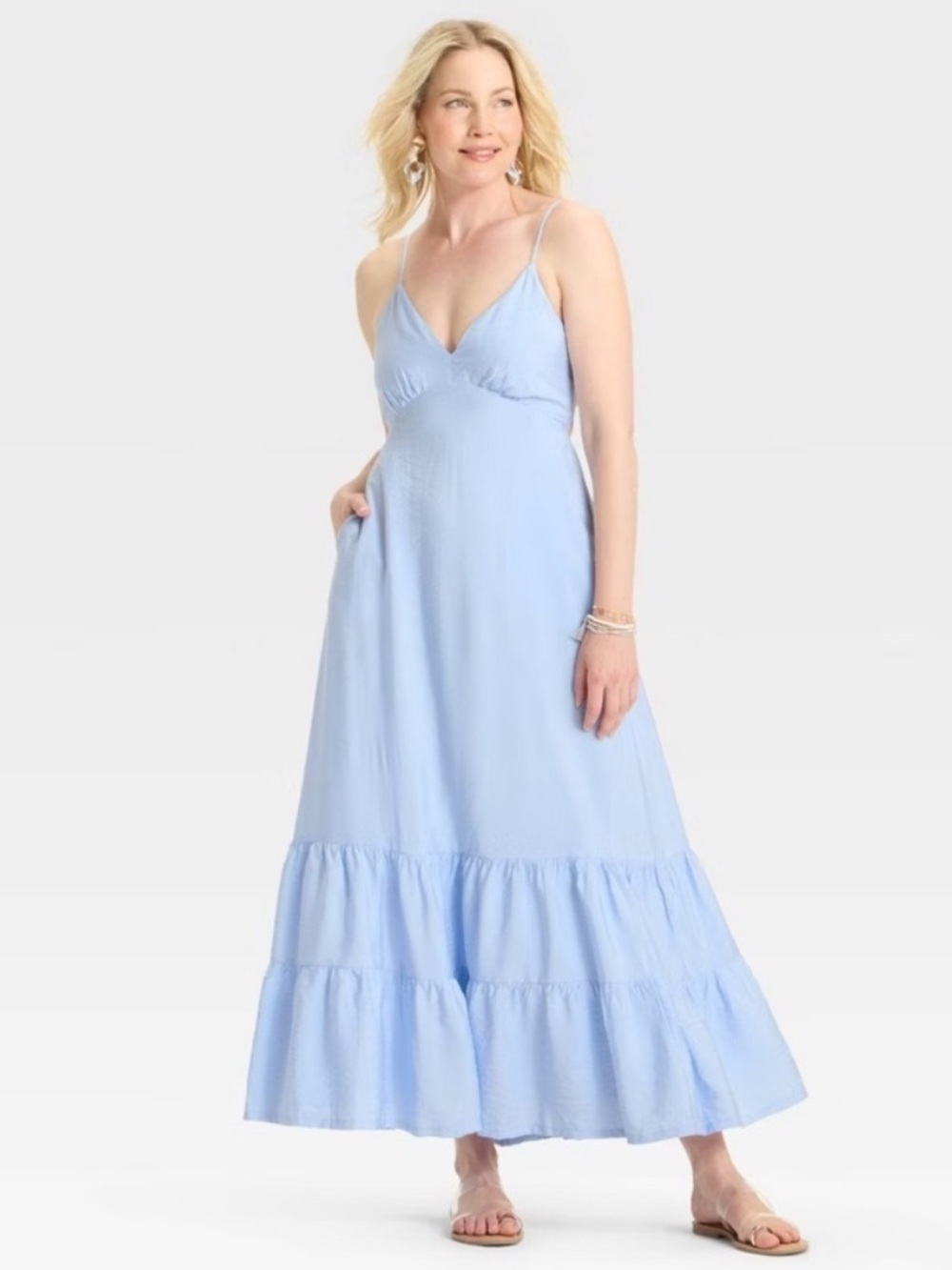 a new day Light Blue Tiered Maxi Dress